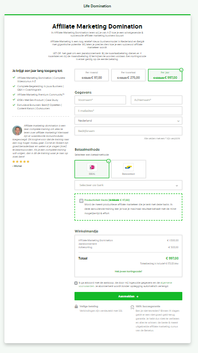 plug&pay-voorbeeld-checkout
